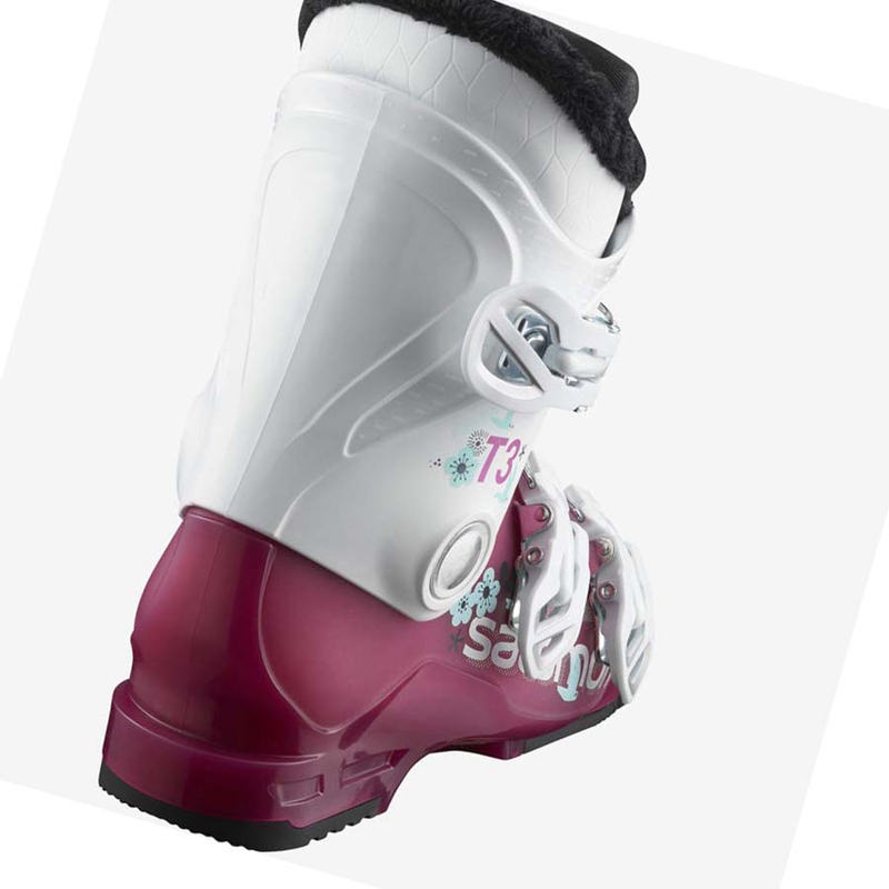 Botas De Ski Salomon T3 RT GIRLY Criança Roxo Branco | 95013-UCTL