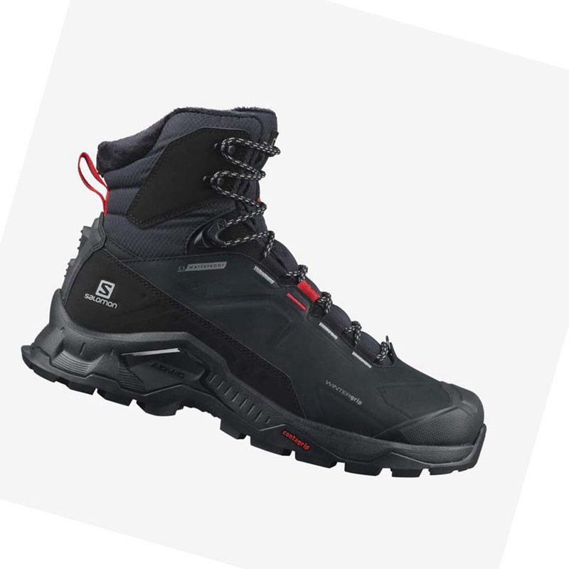 Botas de Inverno Salomon QUEST WINTER THINSULATE™ CLIMASALOMON™ WATERPROOF Masculino Pretas | 12957-RMOE