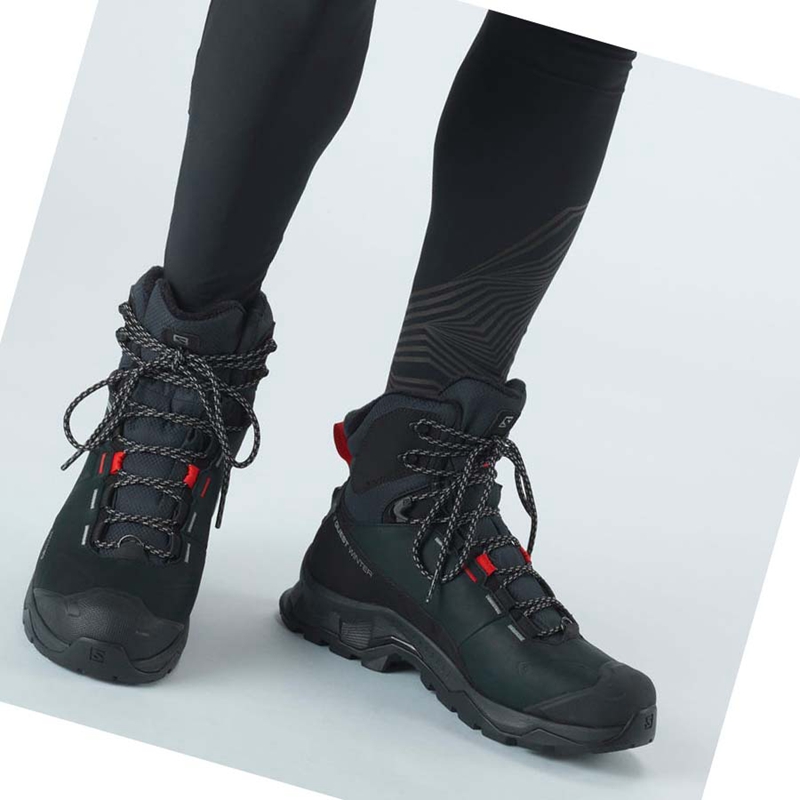 Botas de Inverno Salomon QUEST WINTER THINSULATE™ CLIMASALOMON™ WATERPROOF Feminino Pretas | 19478-MOAN