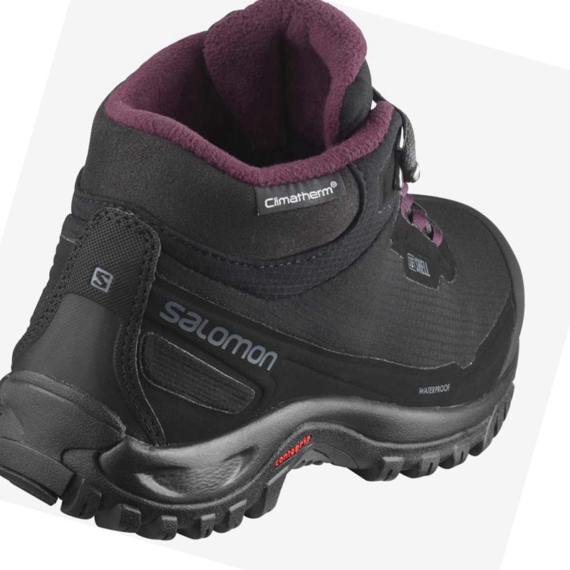 Botas de Inverno Salomon SHELTER CLIMASALOMON™ WATERPROOF Feminino Pretas | 18072-VTRZ