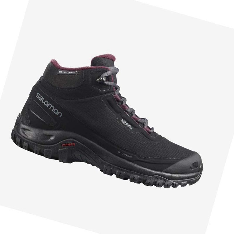 Botas de Inverno Salomon SHELTER CLIMASALOMON™ WATERPROOF Feminino Pretas | 18072-VTRZ