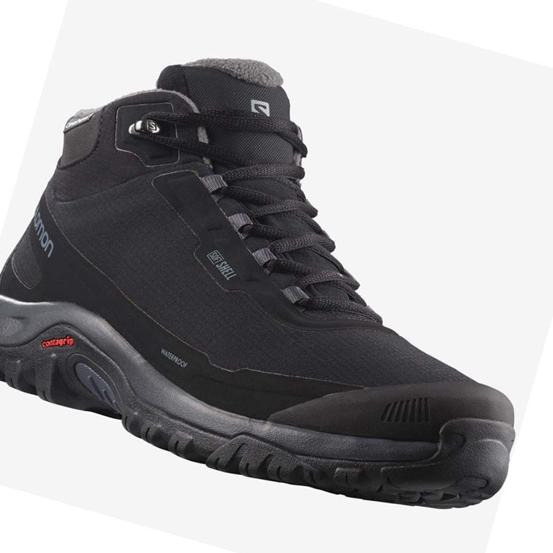 Botas de Inverno Salomon SHELTER CLIMASALOMON™ WATERPROOF Masculino Pretas | 83261-XAVB