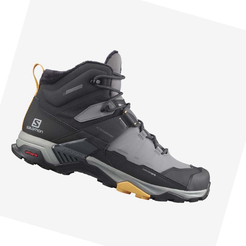 Botas de Inverno Salomon X ULTRA 4 MID WINTER THINSULATE™ CLIMASALOMON™ Masculino Pretas Cinzentas | 06759-YLVW