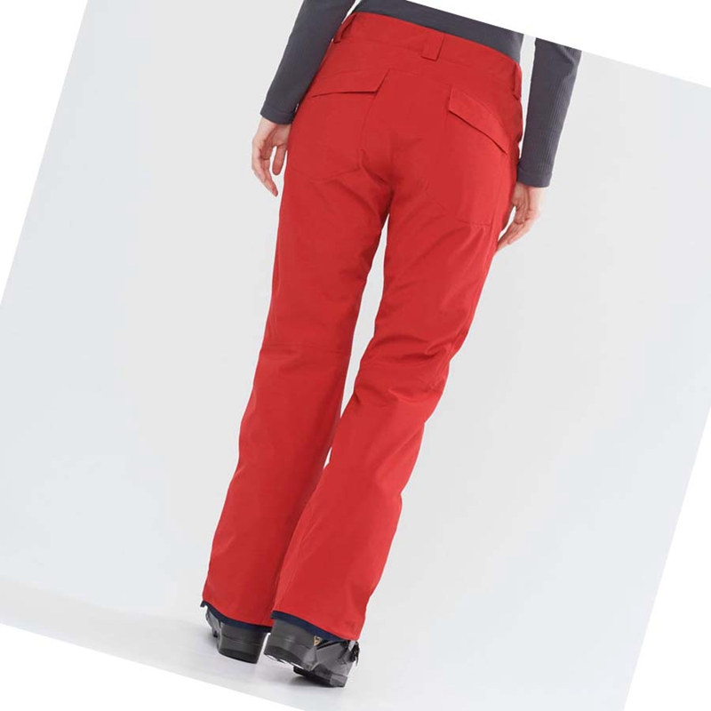 Calça De Esqui Salomon EDGE Feminino Vermelhas | 67398-UPYR