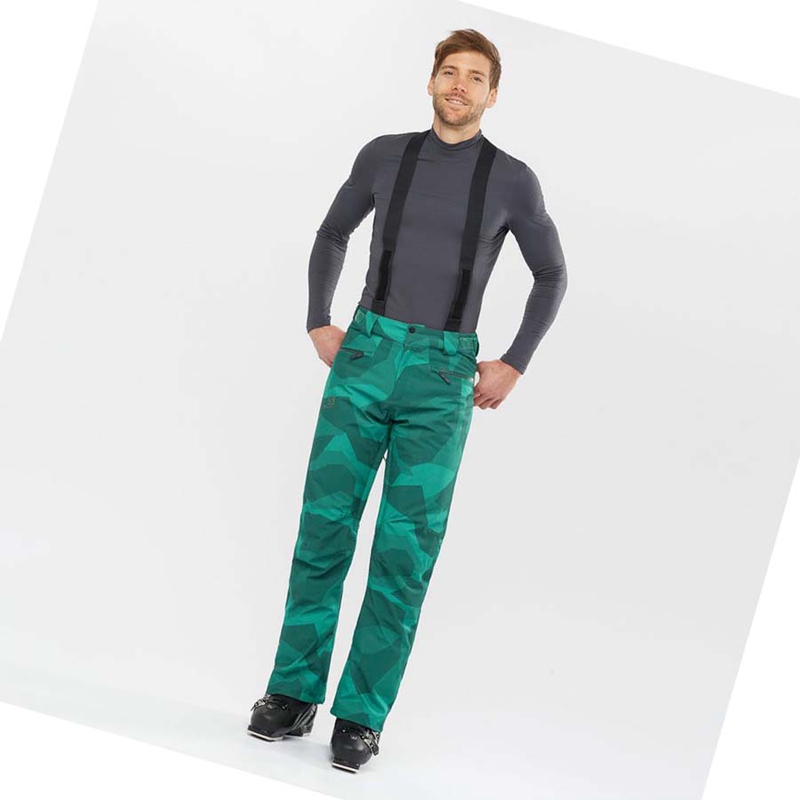 Calça De Esqui Salomon EDGE Masculino Verdes | 31678-IABF