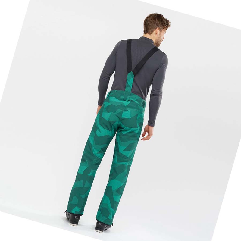 Calça De Esqui Salomon EDGE Masculino Verdes | 31678-IABF