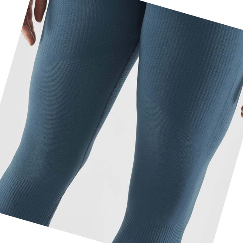 Calças Salomon ESSENTIAL SEAMLESS Feminino Azuis | 12968-ZJVH