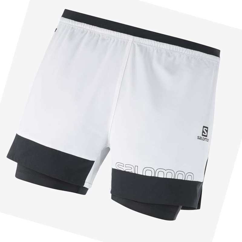 Calções Salomon CROSS 2IN1 Masculino Branco | 97041-EFRB