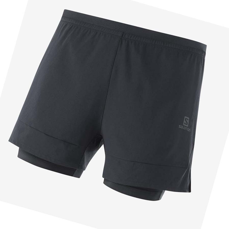 Calções Salomon CROSS 2IN1 Masculino Pretas | 93270-QTZH