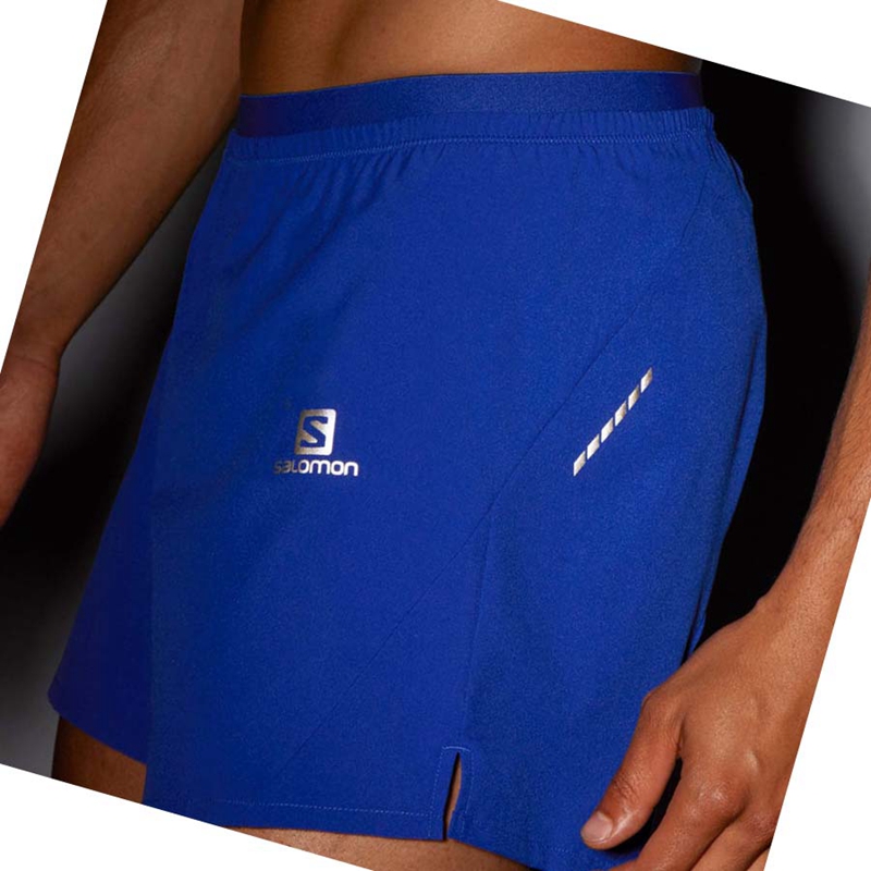 Calções Salomon CROSS 5'' Masculino Azuis | 32854-ZLYF