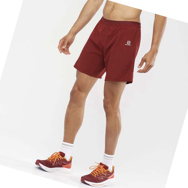 Calções Salomon CROSS 7'' Masculino Vermelhas | 52684-ZGRP