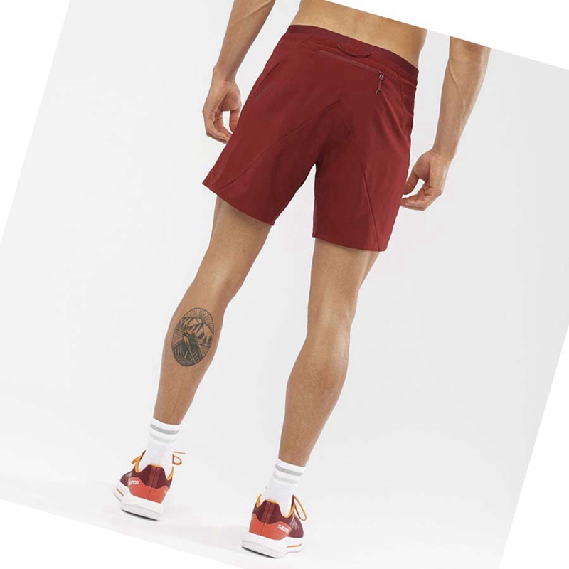 Calções Salomon CROSS 7'' Masculino Vermelhas | 52684-ZGRP