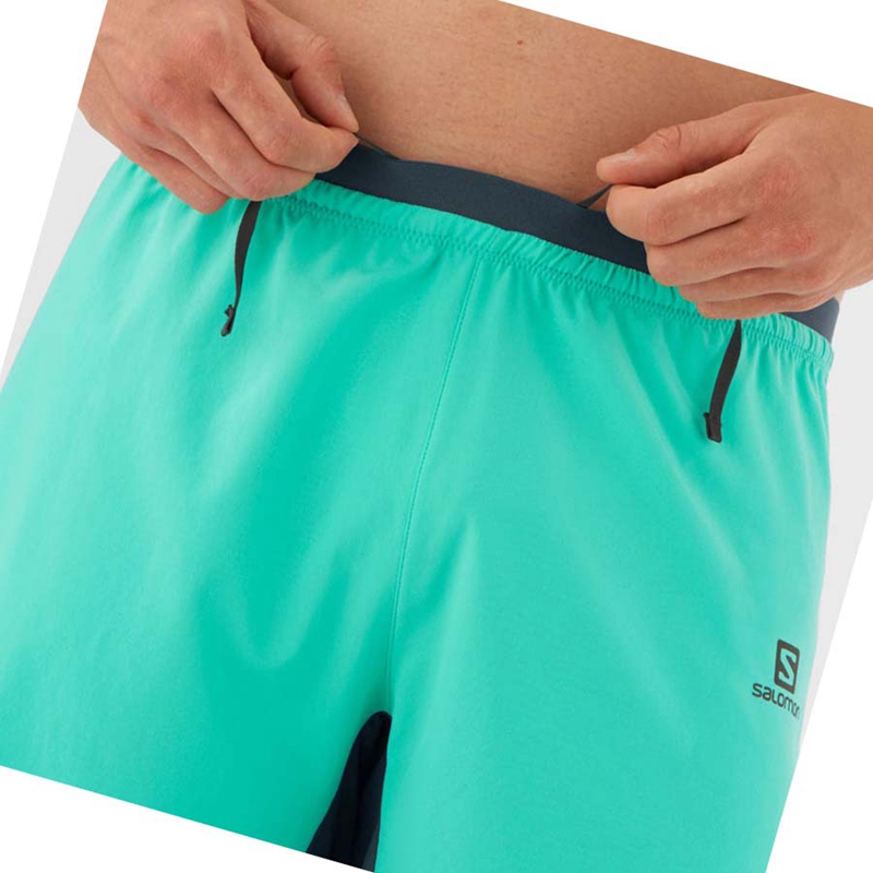 Calções Salomon CROSS 7'' NO LINER Masculino Menta | 58219-HAXN