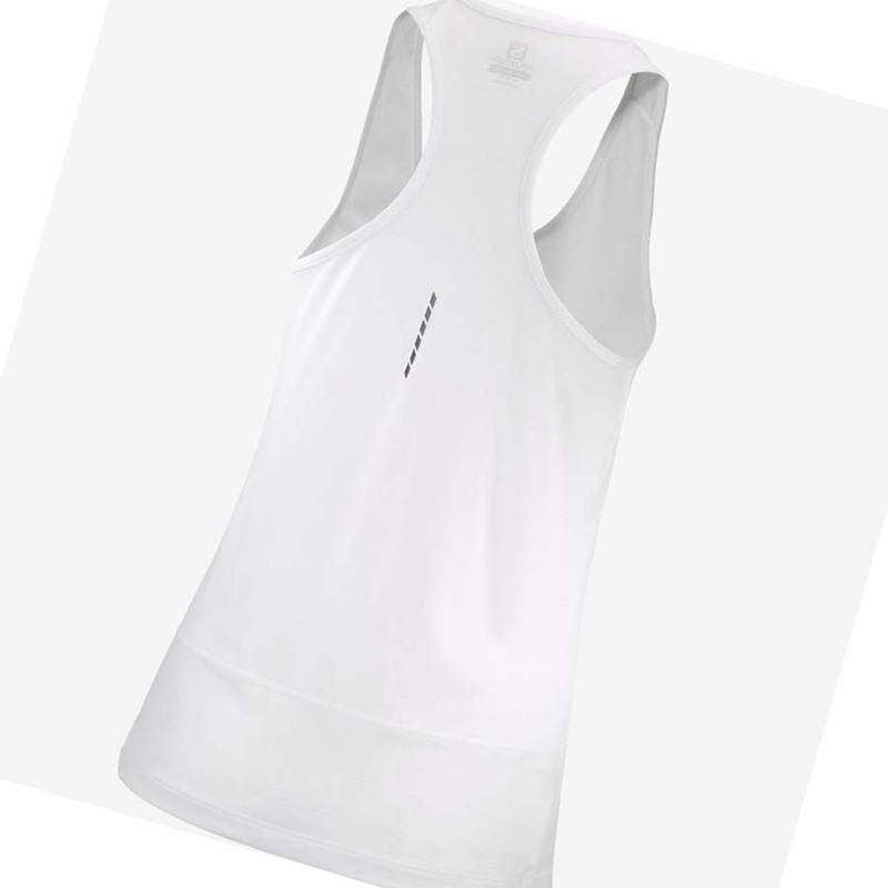 Camiseta Salomon CROSS RUN Feminino Branco | 65491-SVIK