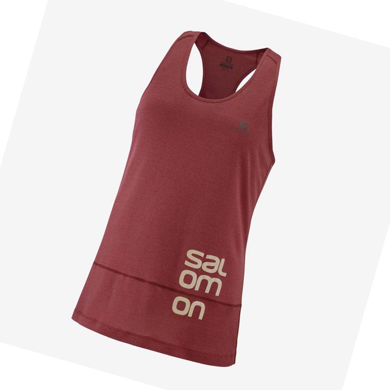 Camiseta Salomon CROSS RUN GRAPHIC Feminino Vermelhas | 61390-FTJE