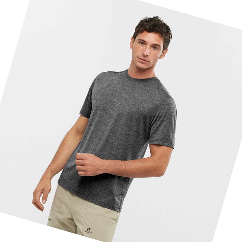 Camiseta Salomon OUTLIFE MERINO BLEND Masculino Pretas | 81452-SRNZ