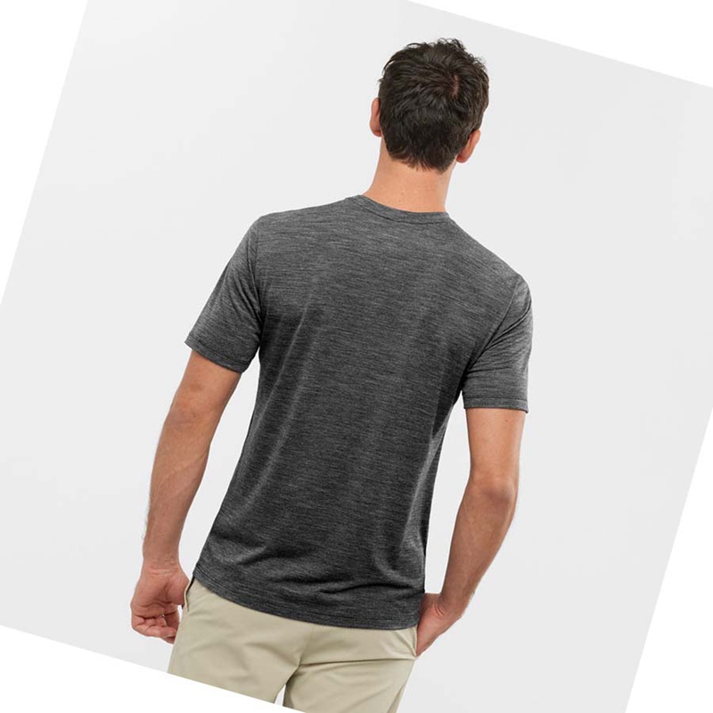 Camiseta Salomon OUTLIFE MERINO BLEND Masculino Pretas | 81452-SRNZ