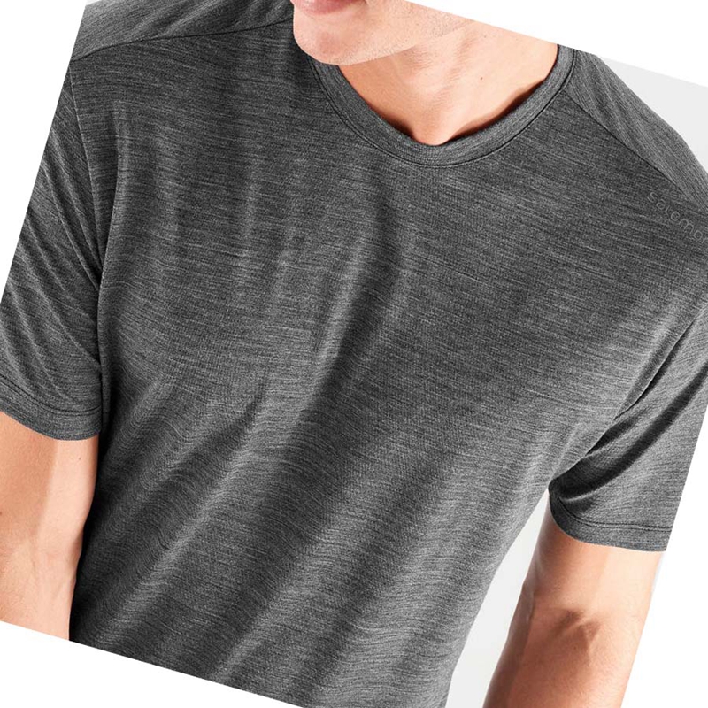 Camiseta Salomon OUTLIFE MERINO BLEND Masculino Pretas | 81452-SRNZ