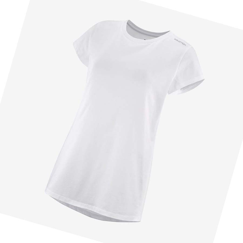 Camiseta Salomon OUTLIFE SCOOP HEM TEE W Feminino Branco | 10763-YURZ