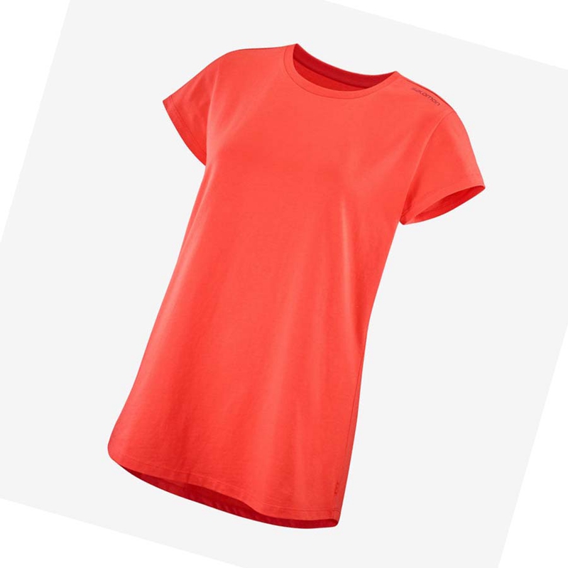 Camiseta Salomon OUTLIFE SCOOP HEM TEE W Feminino Laranja | 35297-DKEH