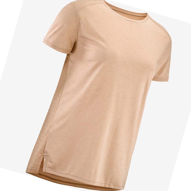 Camiseta Salomon OUTLINE SUMMER Feminino Bege | 09154-IYLE