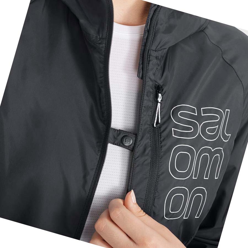 Casaco Salomon BONATTI CROSS WIND WINDBREAKERS Feminino Pretas | 57089-ITEZ