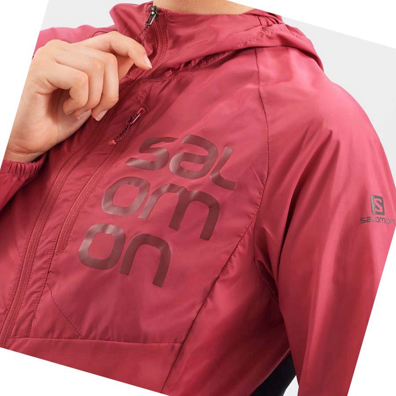 Casaco Salomon BONATTI CROSS WIND WINDBREAKERS Feminino Vermelhas | 71392-HJNS