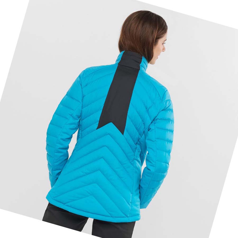 Casaco Salomon ESSENTIAL XWARM DOWN INSULATED Feminino Azuis | 38615-HNSX