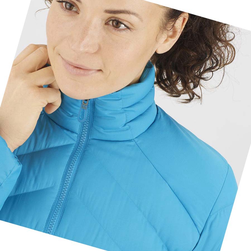 Casaco Salomon ESSENTIAL XWARM DOWN INSULATED Feminino Azuis | 38615-HNSX