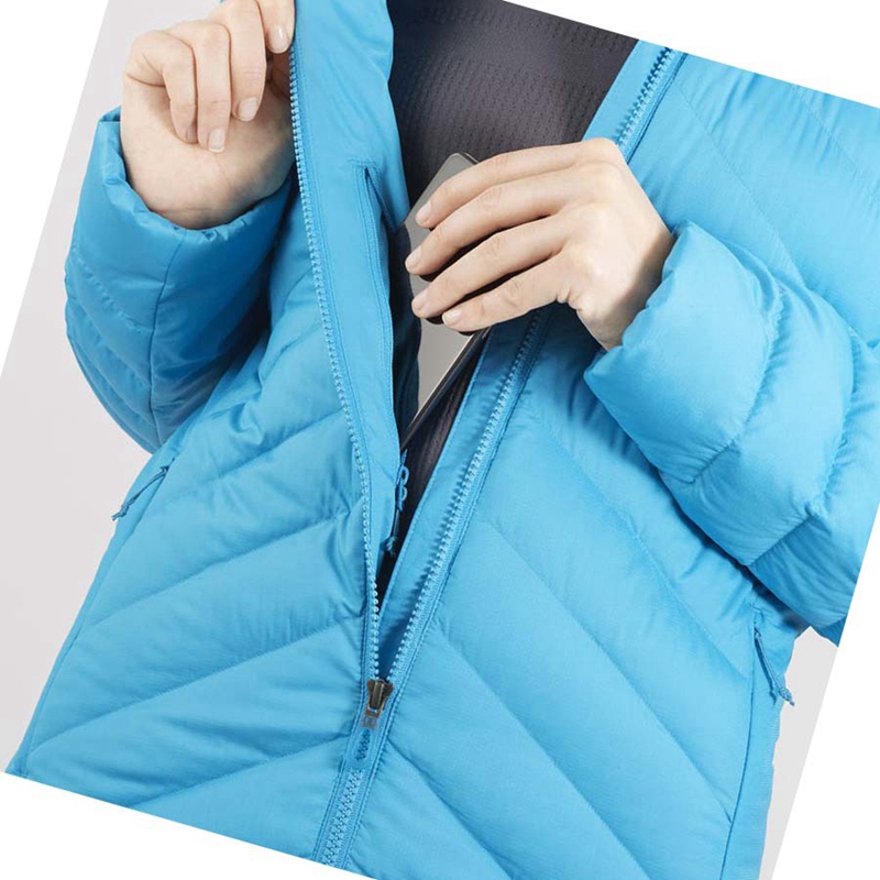 Casaco Salomon ESSENTIAL XWARM DOWN INSULATED Feminino Azuis | 67243-ZJND