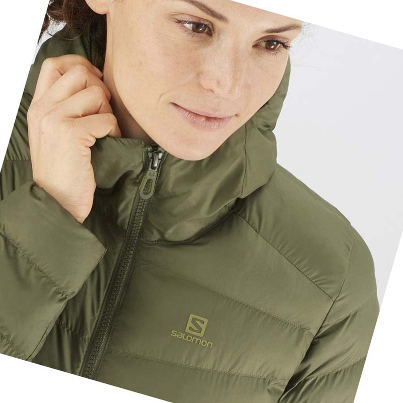 Casaco Salomon ESSENTIAL XWARM LONG INSULATED Feminino Verde Oliva | 39056-OTCV