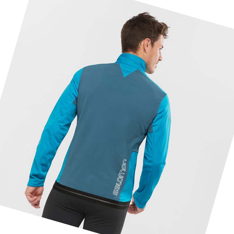 Casaco Salomon GORE TEX INFINIUM™ WINDSTOPPER® Masculino Azuis | 14069-LCZI