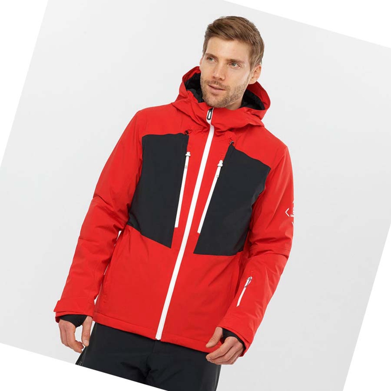 Jaquetas De Esqui Salomon HIGHLAND Ski Masculino Vermelhas | 27308-BWFG