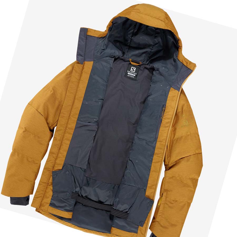 Jaquetas De Esqui Salomon SNOWSHELTER Masculino Marrom | 10689-HCXT