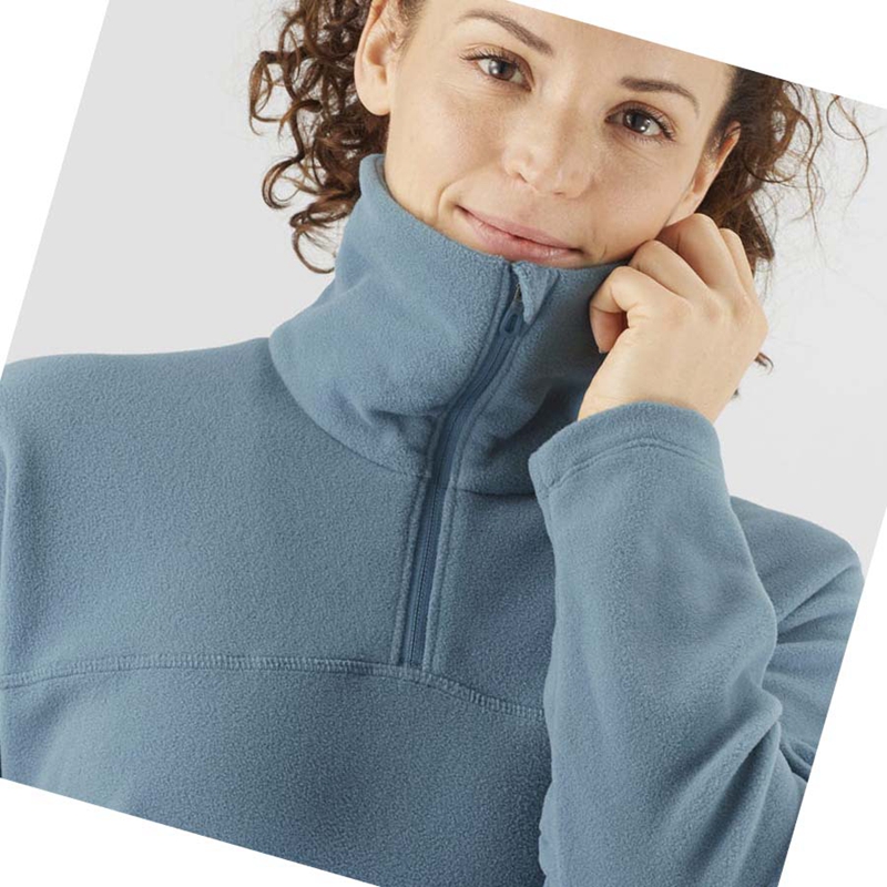 Moletom Com Capuz Salomon ESSENTIAL COSY FLEECE Feminino Azuis | 19568-LWKB