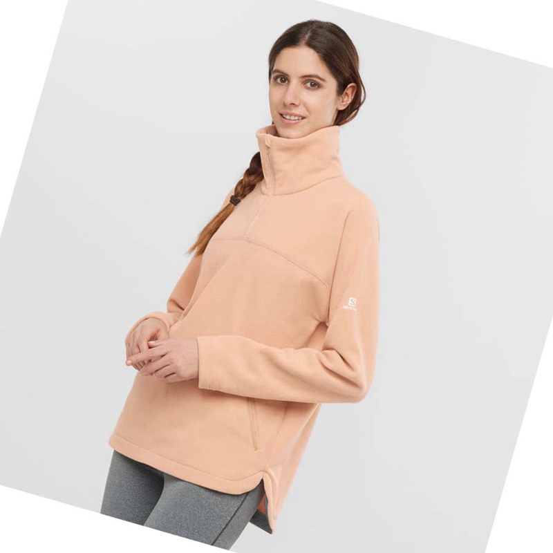 Moletom Com Capuz Salomon ESSENTIAL COSY FLEECE Feminino Rosa | 63720-RTUL