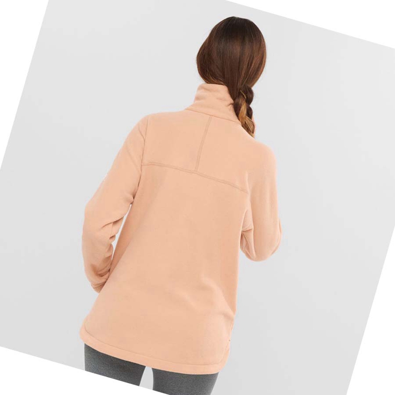 Moletom Com Capuz Salomon ESSENTIAL COSY FLEECE Feminino Rosa | 63720-RTUL