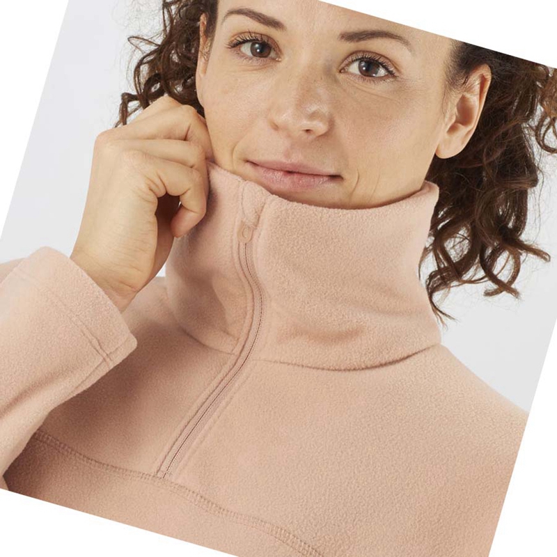 Moletom Com Capuz Salomon ESSENTIAL COSY FLEECE Feminino Rosa | 63720-RTUL