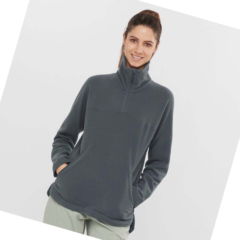 Moletom Com Capuz Salomon ESSENTIAL COSY FLEECE Feminino Cinzentas | 86015-BQPG