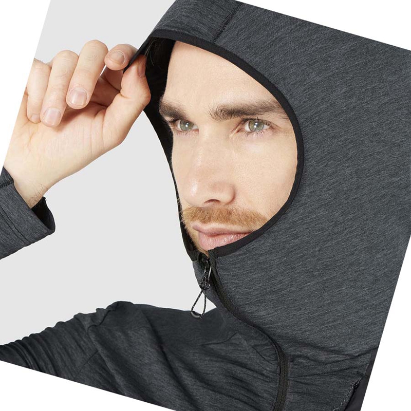 Moletom Com Capuz Salomon ESSENTIAL LIGHTWARM HOODED Masculino Pretas | 26094-XJDS