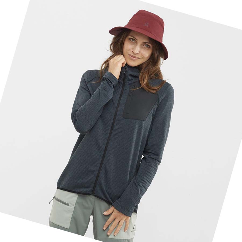 Moletom Com Capuz Salomon ESSENTIAL LIGHTWARM HOODED Feminino Pretas | 97214-SXYA