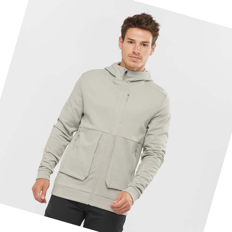 Moletom Com Capuz Salomon ESSENTIAL WARM FLEECE Masculino Bege | 56340-VBRS