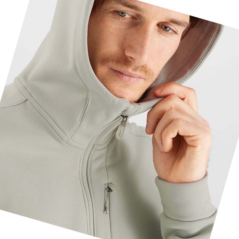 Moletom Com Capuz Salomon ESSENTIAL WARM FLEECE Masculino Bege | 56340-VBRS