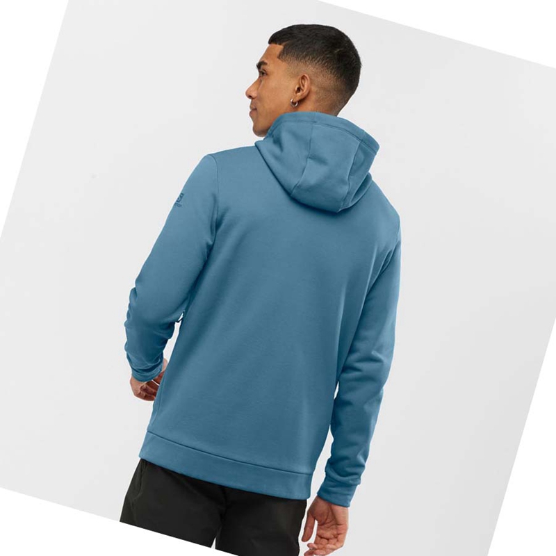 Moletom Com Capuz Salomon ESSENTIAL WARM FLEECE Masculino Azuis | 73620-IQSV