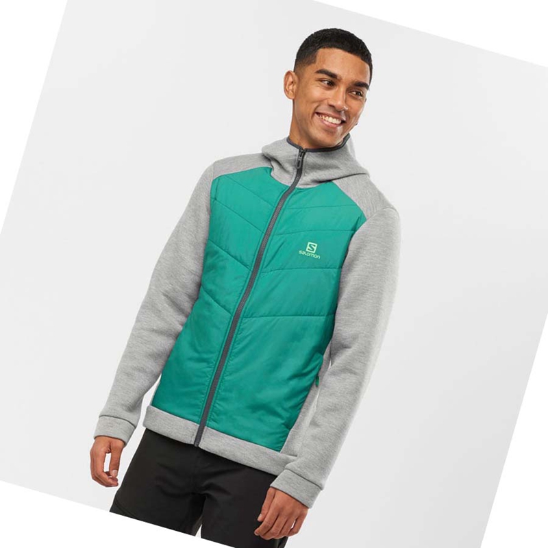 Moletom Com Capuz Salomon ESSENTIAL XWARM HYBRID Masculino Verdes | 26095-FLQT