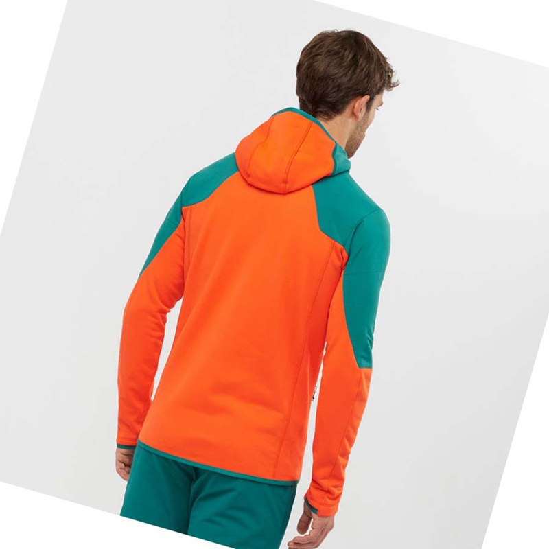 Moletom Com Capuz Salomon OUTLINE WARM HYBRID Masculino Verdes | 05674-LJIN