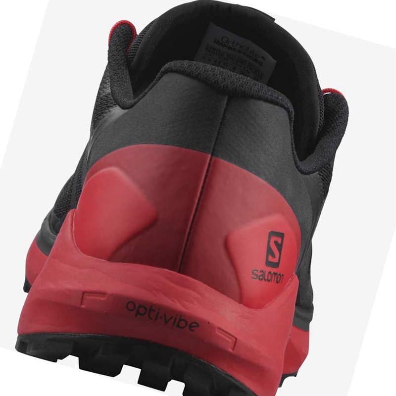 Sapatilhas Trail Running Salomon SENSE RIDE 4 Masculino Pretas Vermelhas | 15827-SUIH