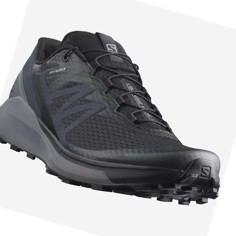 Sapatilhas Trail Running Salomon SENSE RIDE 4 Masculino Pretas Cinzentas | 97325-MKUO