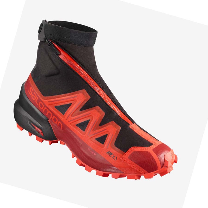 Sapatilhas Trail Running Salomon SNOWSPIKE CLIMASALOMON™ WATERPROOF Masculino Pretas Vermelhas | 30624-YHDJ