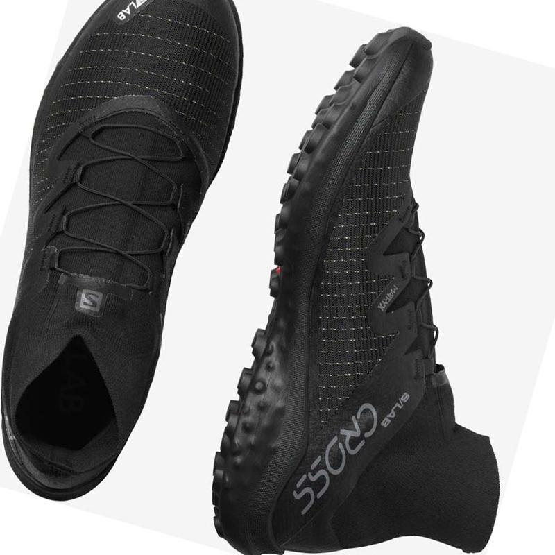 Sapatilhas Trail Running Salomon S/LAB CROSS Masculino Pretas | 26037-GHDS